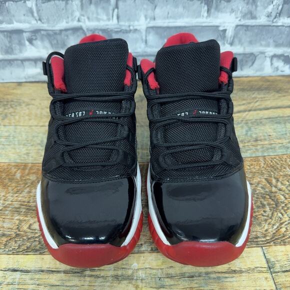 Nike Air Jordan Retro 11 Low Bred Black Red White 528896-012 GS Youth Size 6.5Y